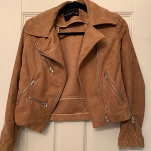 Brown faux suede jacket